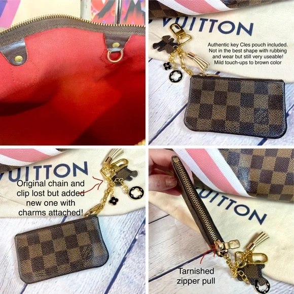 Louis Vuitton Damier Ebene Speedy 30 custom painted with key Cles pouch - Picture 10 of 15